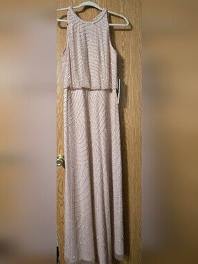 Adrianna Papell Blush Sequin Maxi Dress